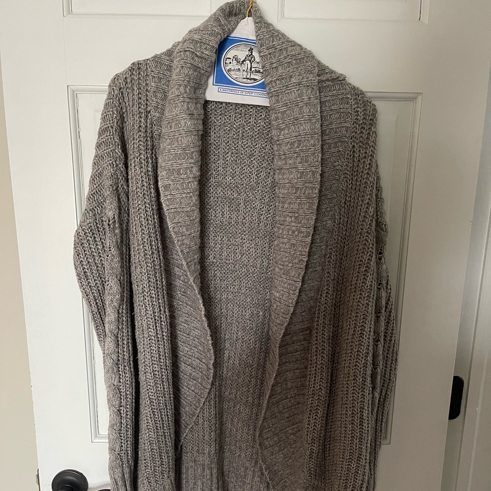 Mossimo Gray Open Front Knit Cardigan